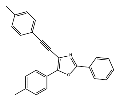 5-(4-甲基苯基)-4-[2-(4-甲基苯基)乙炔基]-2-苯基恶唑 结构式