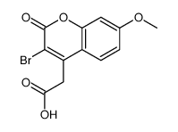 3-溴-7-甲氧基-2-氧代-2H-1-苯并吡喃-4-乙酸 结构式