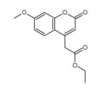 2H-1-Benzopyran-4-acetic acid, 7-methoxy-2-oxo-, ethyl ester 结构式