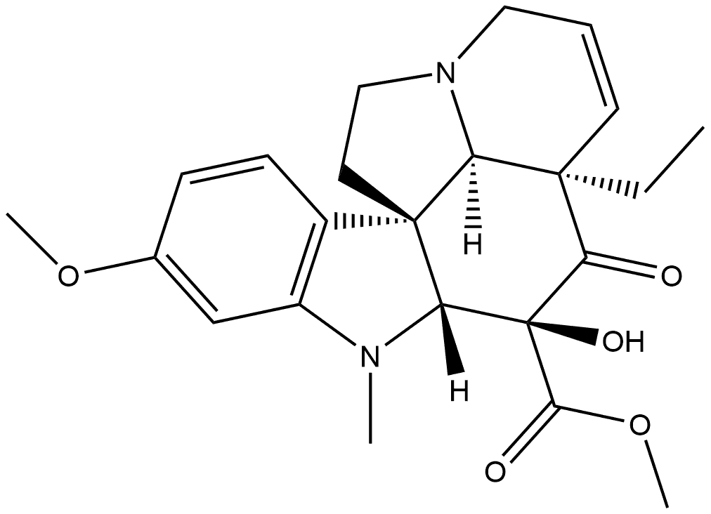 6,7-二脱氢-3-羟基-16-甲氧基-1-甲基-4-氧代- Aspidospermidine-3-羧酸甲酯 (2β,3β,5α,12R,19α)- 结构式