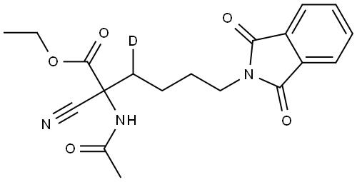2H-异吲哚-2-己酸-β-d酸，α-(乙酰氨基)-α-氰基-1,3-二氢-1,3-二氧代-乙酯 结构式