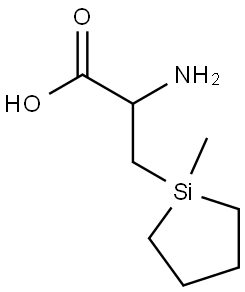 α-氨基-1-甲基硅杂环戊烷-1-丙酸 结构式
