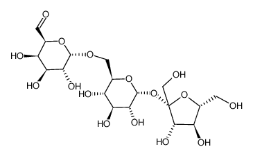 α-D-吡喃葡萄糖苷，β-D-呋喃果糖基-O-α-D-半乳糖-己二醛-1,5-吡喃糖基-(1→6)- 结构式