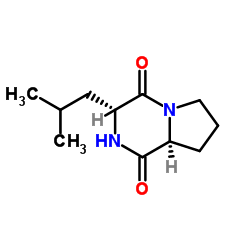 (3R,8aS)-六氢-3-异丁基吡咯并[1,2-a]吡嗪-1,4-二酮 结构式