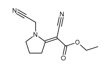 (E)-ethyl 2-cyano-2-(1-(cyanomethyl)pyrrolidin-2-ylidene)acetate 结构式
