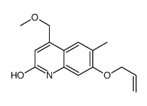 2(1H)-Quinolinone, 4-(methoxymethyl)-6-methyl-7-(2-propen-1-yloxy)- 结构式