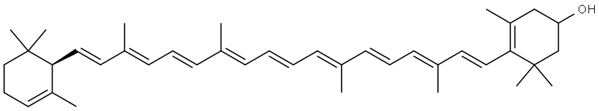 β,ε-胡萝卜素-3-醇,(6'R)- 结构式