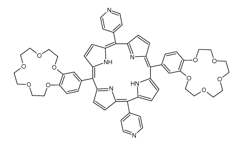 21H,23H-Porphine, 5,15-bis(2,3,5,6,8,9,11,12-octahydro-1,4,7,10,13-benzopentaoxacyclopentadecin-15-yl)-10,20-di-4-pyridinyl- 结构式