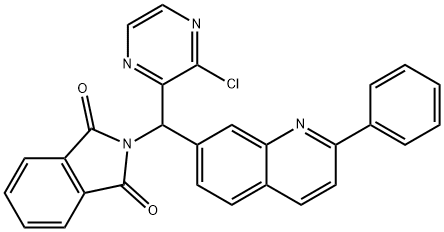 2-((3-氯吡嗪-2-基)(2-苯基喹啉-7-基)甲基)异吲哚-1,3-二酮 结构式