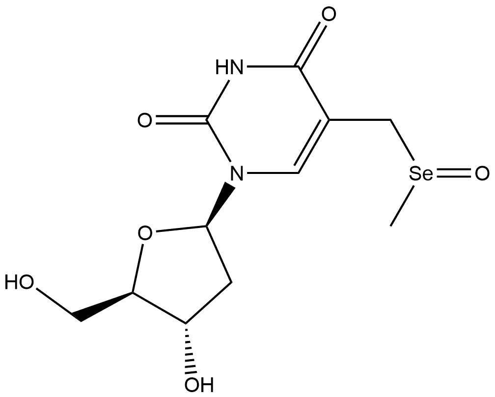 α-(甲基硒亚磺酰基)胸苷 结构式