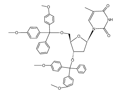 Thymidine, 3',5'-bis-O-[bis(4-methoxyphenyl)phenylmethyl]- (9CI) 结构式