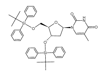 3',5'-双-(O)-叔丁基二苯基硅基胸苷 结构式