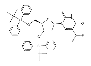 Thymidine, 3',5'-bis-O-[(1,1-dimethylethyl)diphenylsilyl]-α,α-difluoro- (9CI) 结构式
