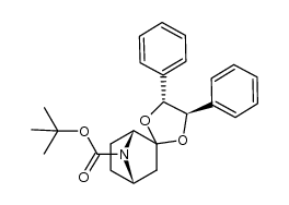 Spiro[7-azabicyclo[2.2.1]heptane-2,2'-[1,3]dioxolane]-7-carboxylic acid, 4',5'-diphenyl-, 1,1-dimethylethyl ester, (1R,4S,4'R,5'R)- 结构式