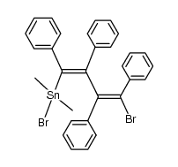 Stannane, bromo(4-bromo-1,2,3,4-tetraphenyl-1,3-butadienyl)dimethyl-, (Z,Z)- (8CI) 结构式