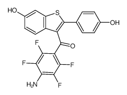 Methanone, (4-amino-2,3,5,6-tetrafluorophenyl)[6-hydroxy-2-(4-hydroxyphenyl)benzo[b]thien-3-yl]- 结构式