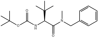 Carbamic acid, N-[(1S)-2,2-dimethyl-1-[[methyl(phenylmethyl)amino]carbonyl]propyl]-, 1,1-dimethylethyl ester 结构式