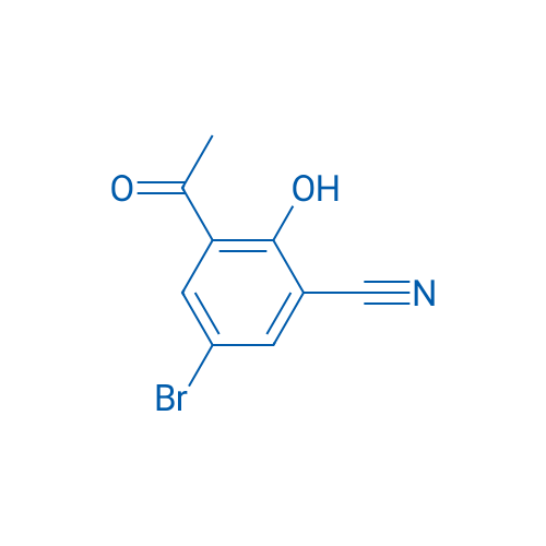 3-乙酰基-5-溴-2-羟基苯甲腈 结构式