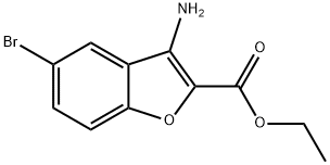 乙基 3-氨基-5-溴-1-苯并呋喃-2-羧酸 结构式