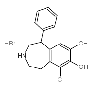 (±)-6-氯-7,8-二羟基-1-苯基-2,3,4,5-四氢-1H-3-苯骈吖庚因氢溴酸盐 结构式