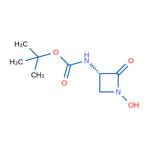 叔丁基(S)-(1-羟基-2-氧代氮杂环丁烷-3-基)氨基甲酸酯 结构式