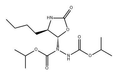1,2-肼二羧酸,1-[(4R,5S)-4-丁基-2-氧代-5-恶唑烷基]-,1,2-二(1-甲基乙基)酯 结构式