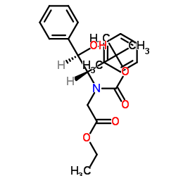 N-(tert-Butyloxycarbonyl)-N-[(1S,2R)-2-hydroxy-1,2-diphenylethyl]-glycine Ethyl Ester 结构式