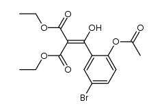 Propanedioic acid, 2-[[2-(acetyloxy)-5-bromophenyl]hydroxymethylene]-, 1,3-diethyl ester 结构式
