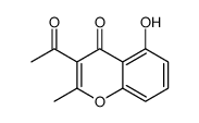 3-乙酰基-5-羟基-2-甲基-4H-1-苯并吡喃-4-酮 结构式