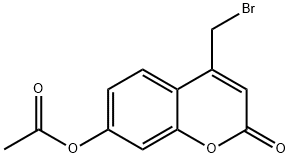 7-乙酰氧基-4-溴甲基香豆素 结构式