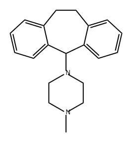 1-(10,11-二氢-5H-二苯并[a,d]环庚三烯-5-基)-4-甲基哌嗪 结构式