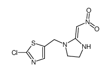 2-氯-5-[[2-(硝基亚甲基)-1-咪唑烷基]甲基]噻唑 结构式