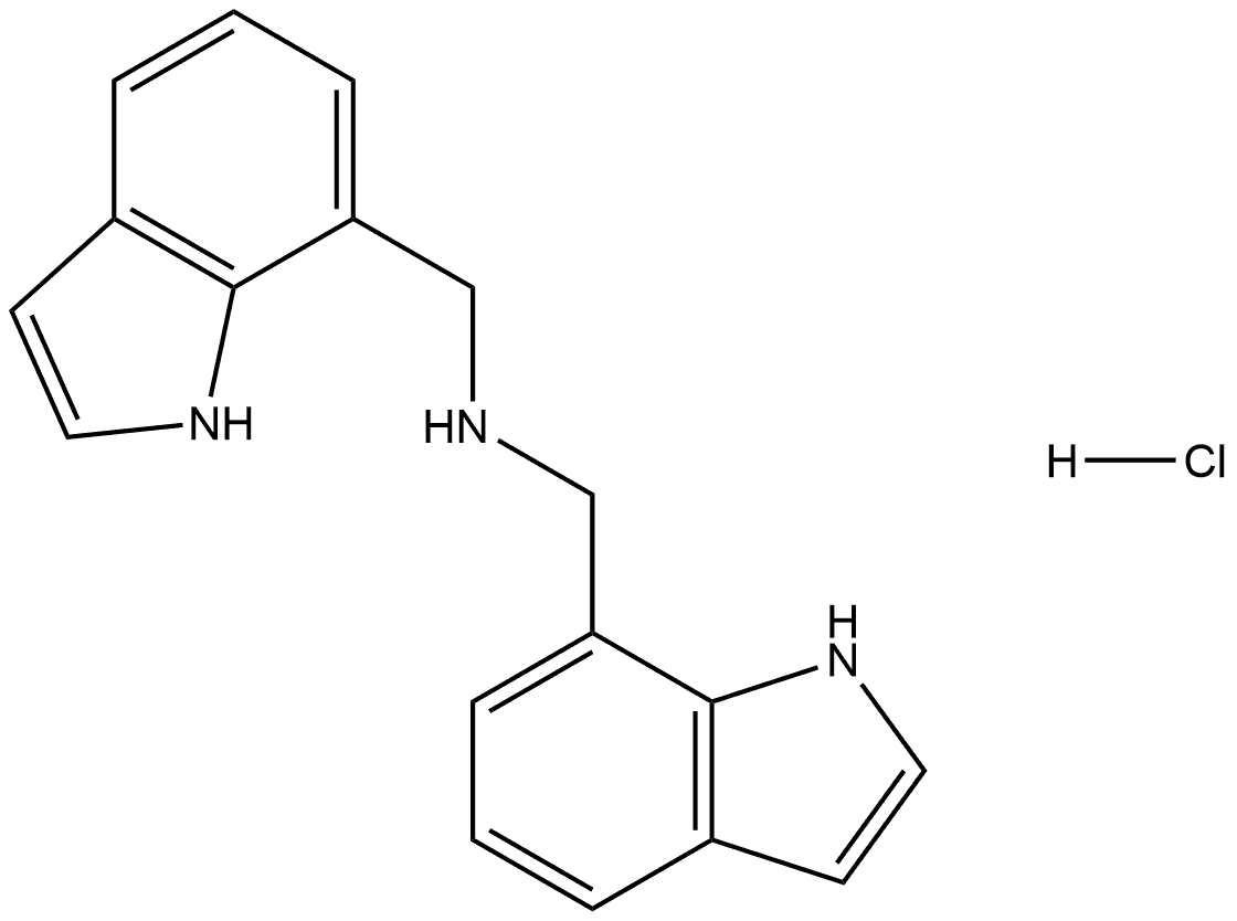 N-(1H-吲哚-7-基甲基)-1H-吲哚-7-甲胺 盐酸盐(1:1) 结构式