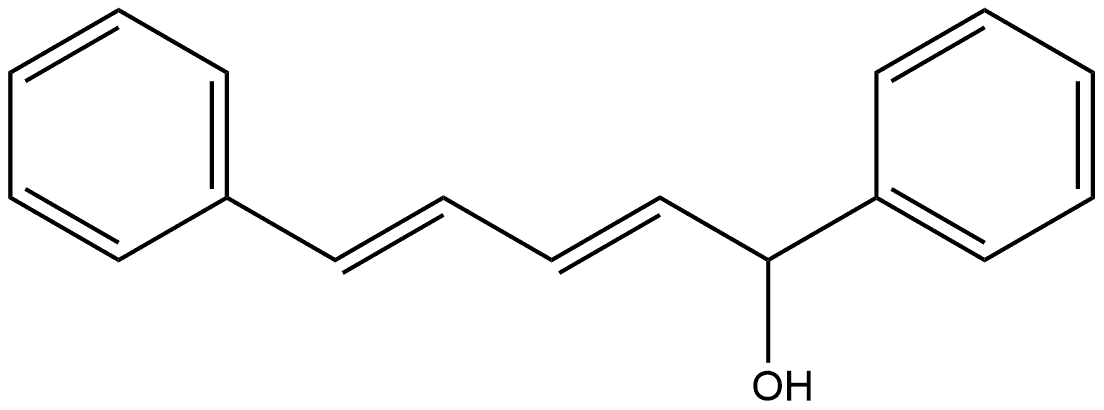 α-[(1E,3E)-4-苯基-1,3-丁二烯-1-基]苯甲醇 结构式