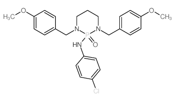 N-(4-氯苯基)-1,3-双[(4-甲氧基苯基)甲基]-2-氧代-1,3,2λ5-二氮杂磷杂环己烷-2-胺 结构式