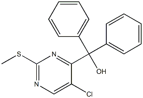 5-氯-α,α-二苯基-2-甲硫基-4-嘧啶甲醇 结构式