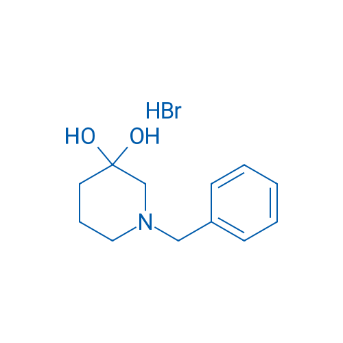 1-苄基哌啶-3,3-二醇氢溴酸 结构式