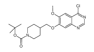 1-Piperidinecarboxylic acid, 4-[[(4-chloro-6-methoxy-7-quinazolinyl)oxy]methyl]-, 1,1-dimethylethyl ester 结构式