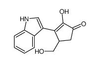 2-羟基-4-(羟甲基)-3-(1H-吲哚-3-基)-2-环戊烯-1-酮 结构式
