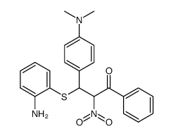 1-Propanone, 3-[(2-aminophenyl)thio]-3-[4-(dimethylamino)phenyl]-2-nitro-1-phenyl- 结构式