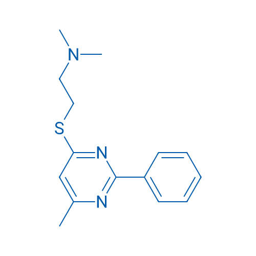 Ethanamine, N,N-dimethyl-2-[(6-methyl-2-phenyl-4-pyrimidinyl)thio]- 结构式