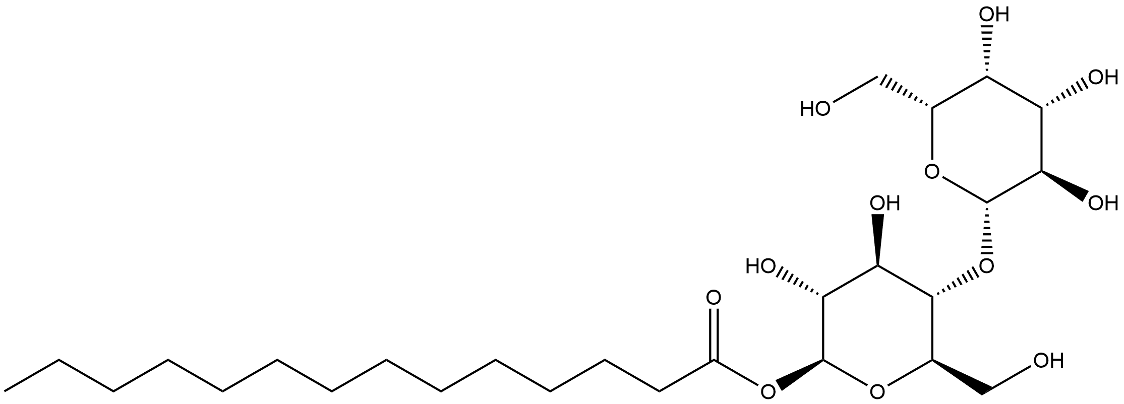 4-O-β-D-吡喃半乳糖基-β-D-吡喃葡萄糖 1-十四酸酯 结构式