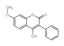 4-羟基-7-甲氧基-3-苯基香豆素 结构式