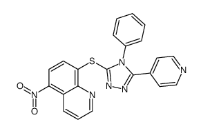 5-Nitro-8-((4-phenyl-5-(4-pyridyl)-4H-1,2,4-triazol-3-yl)thio)quinolin e 结构式