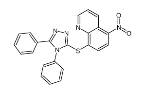 8-[(4,5-二苯基-4H-1,2,4-三唑-3-基)硫代]-5-硝基喹啉 结构式