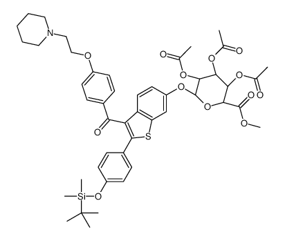 Methyl-1-(4’-tert-butyldimethylsylyl-6-hydroxyraloxifene)-2,3,4-tri-O-acetyl--D-glycopyranuronate 结构式