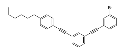 Benzene, 1-[(3-bromophenyl)ethynyl]-3-[(4-hexylphenyl)ethynyl]- 结构式