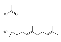 (6E)-3,7,11-三甲基-6,10-十二碳二烯-1-炔-3-醇-3-乙酸酯 结构式