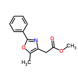 2-(5-甲基-2-苯基-1,3-噁唑-4-基)乙酸甲酯 结构式