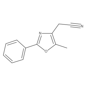 2-(5-甲基-2-苯基-1,3-恶唑-4-基)乙腈 结构式